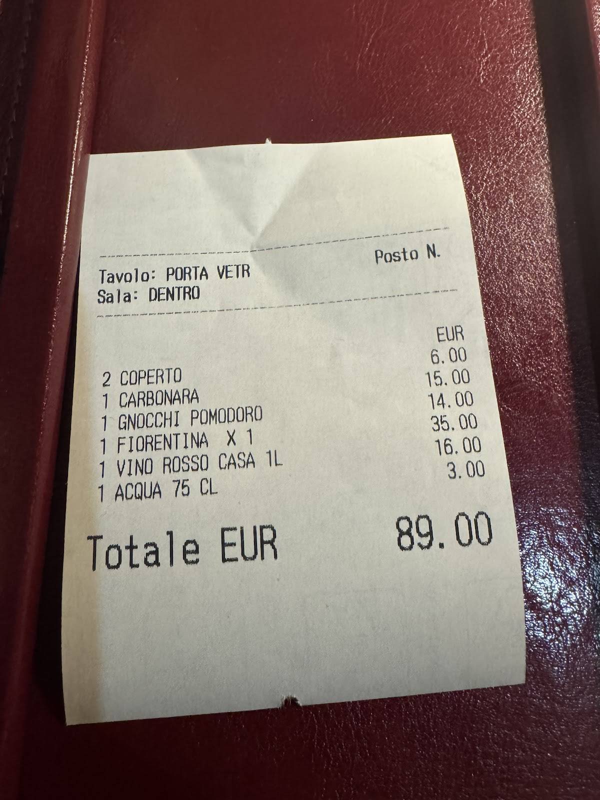 Menu di Trattoria de la Trebia Milano 