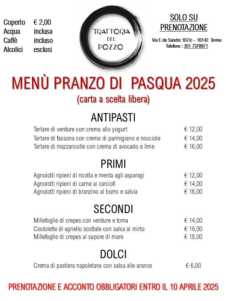 Menu di Trattoria del Pozzo 