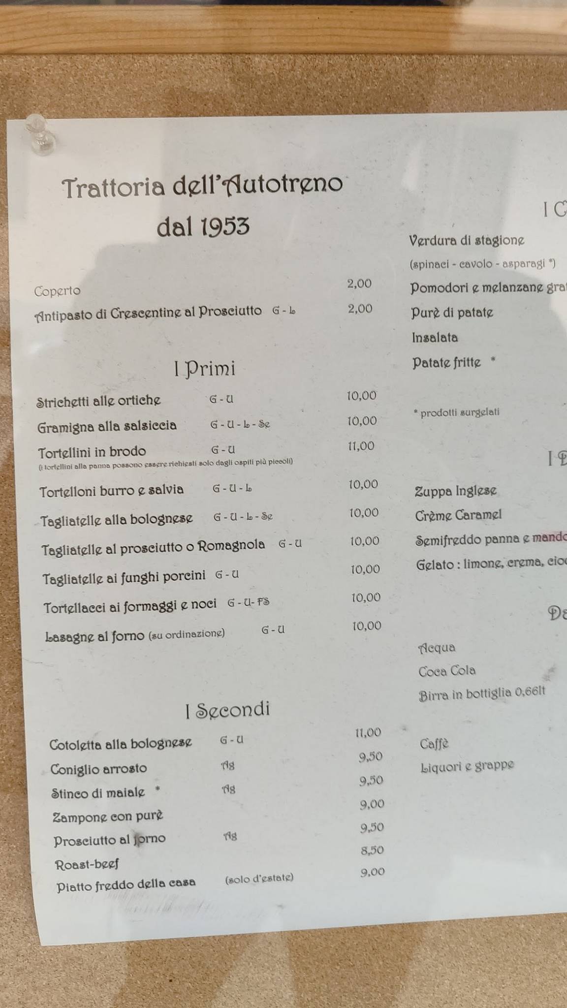 Menu di Trattoria dell' Autotreno 