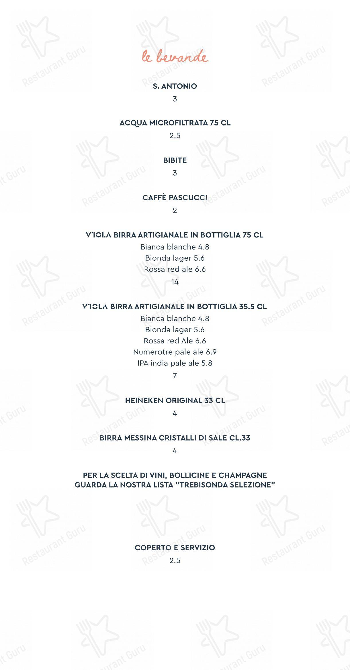 Menu per TREBISONDA Fishbar & Restaurant ristorante