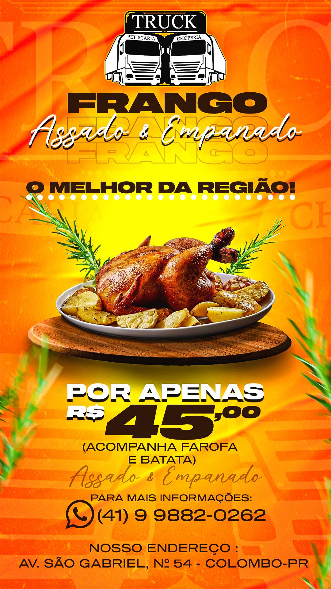 Truck Petiscaria e Choperia cardápio