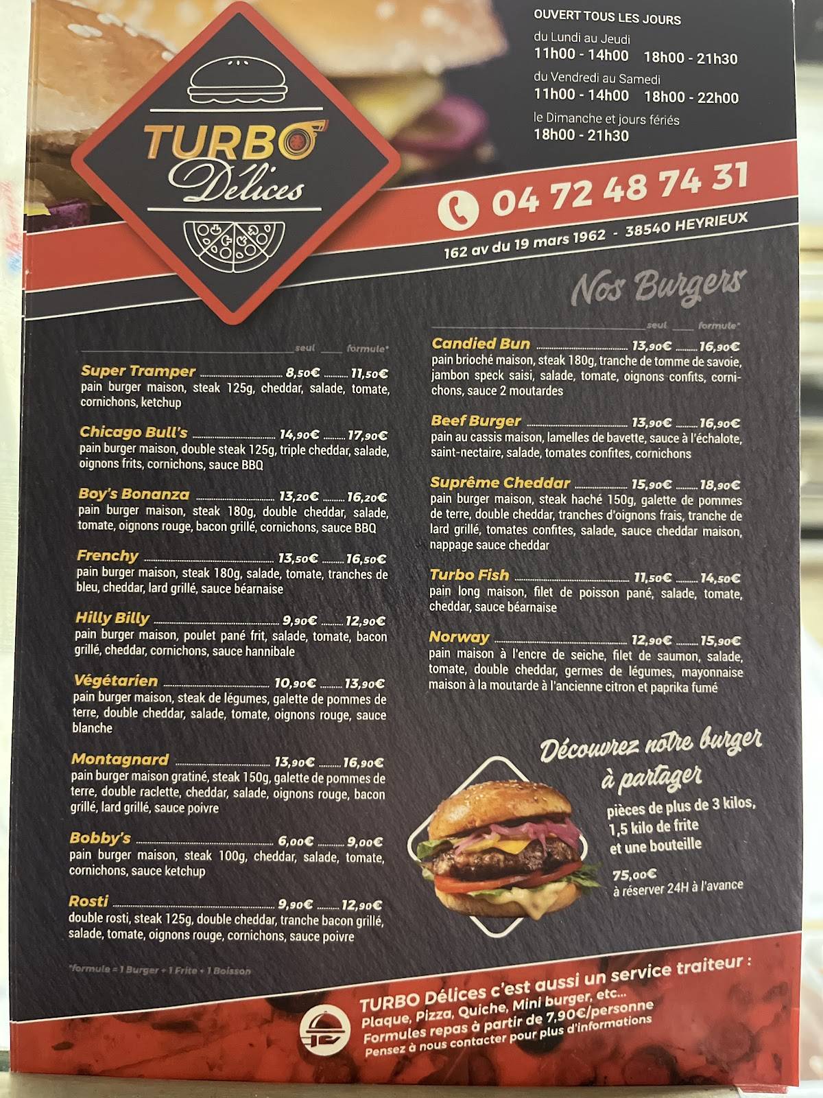 Menu de Turbo Délices