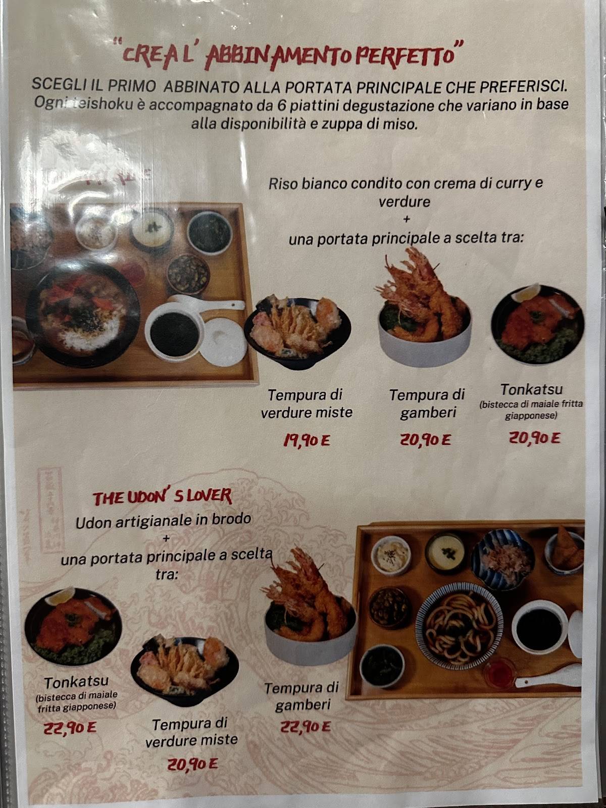 Menu di YAMAMOTO - Torino 