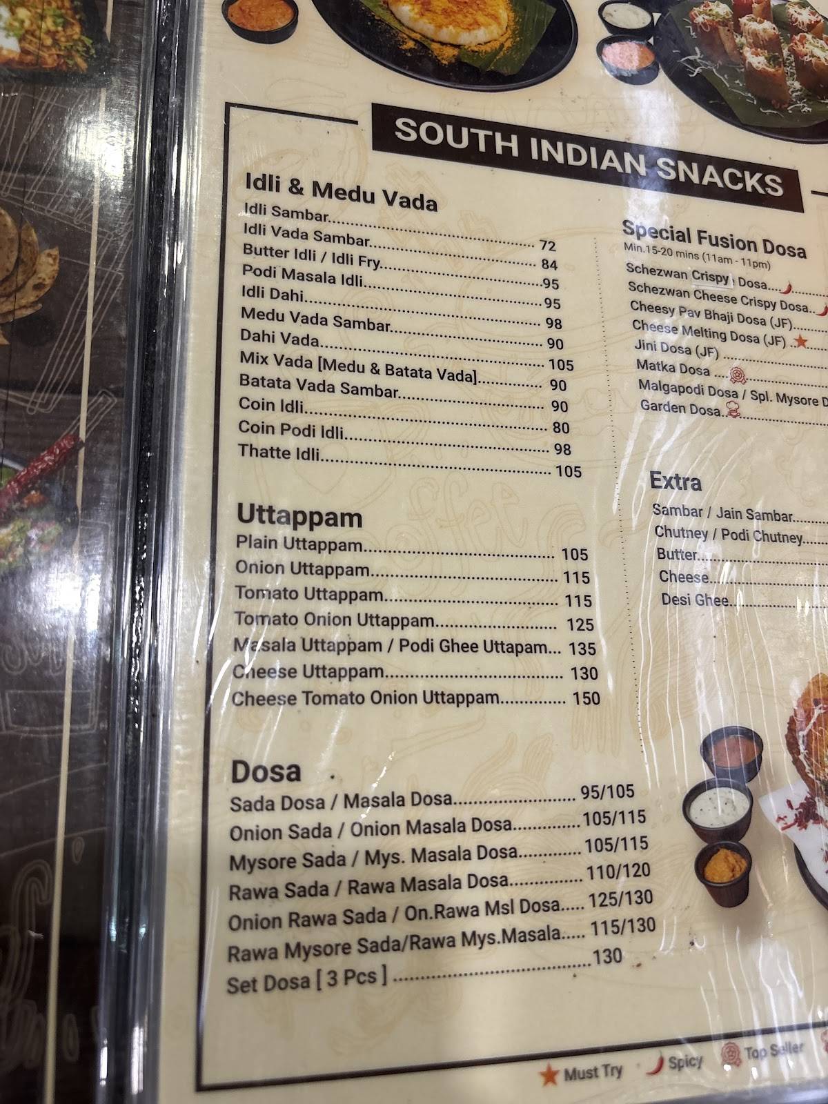 UDIPI REFRESHMENT menu