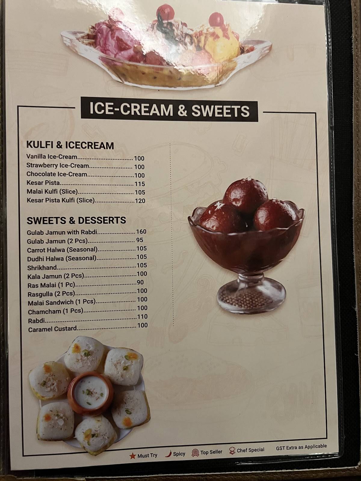 UDIPI REFRESHMENT menu