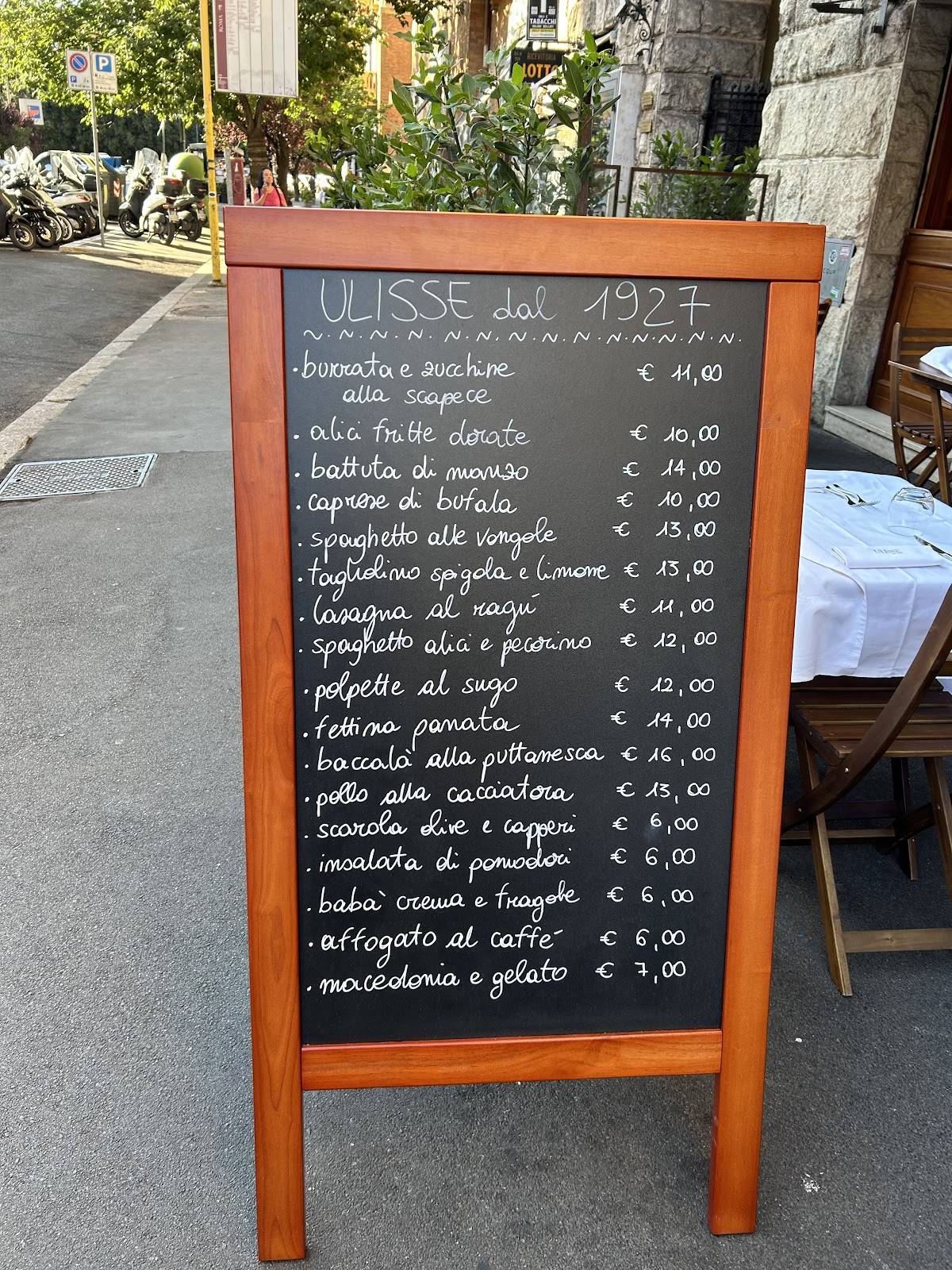 Menu di ULISSE dal 1927 