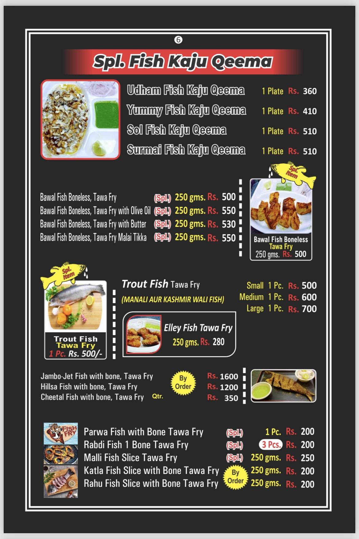 Udham fish point menu