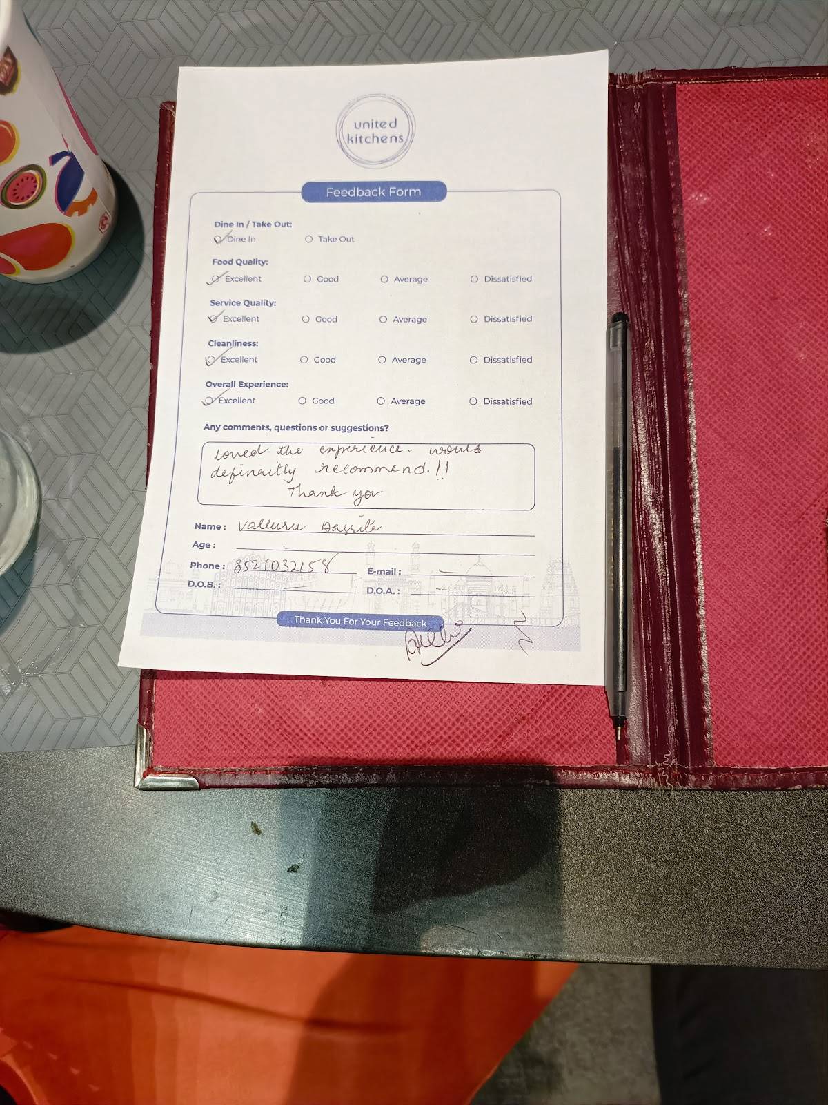 United Kitchens- Nellore menu