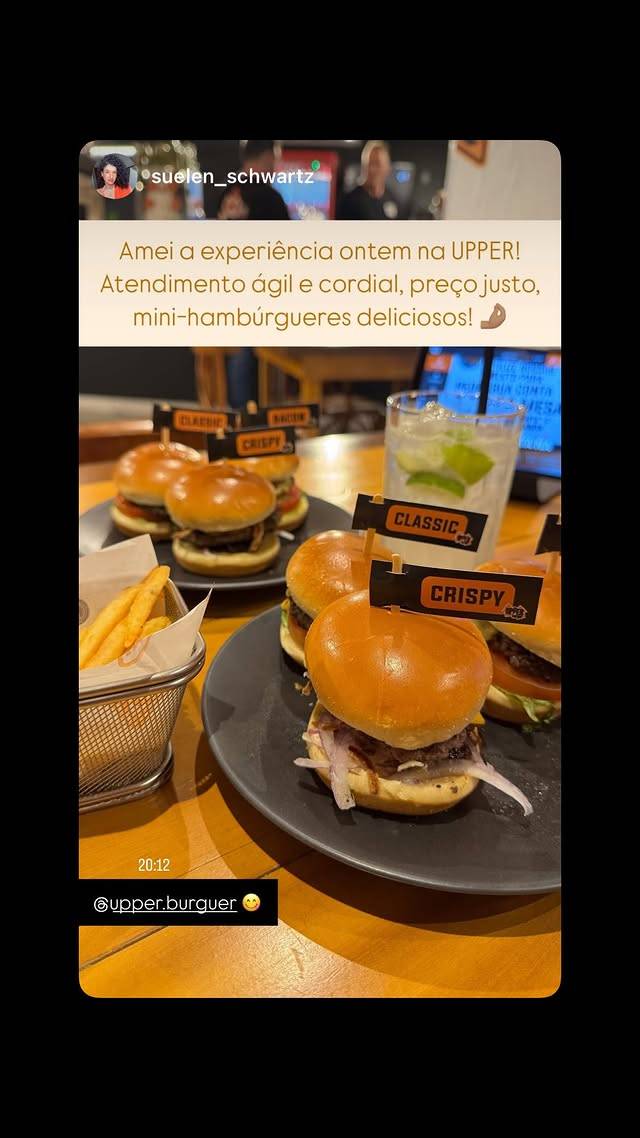 Upper Burger Hamburgueria cardápio