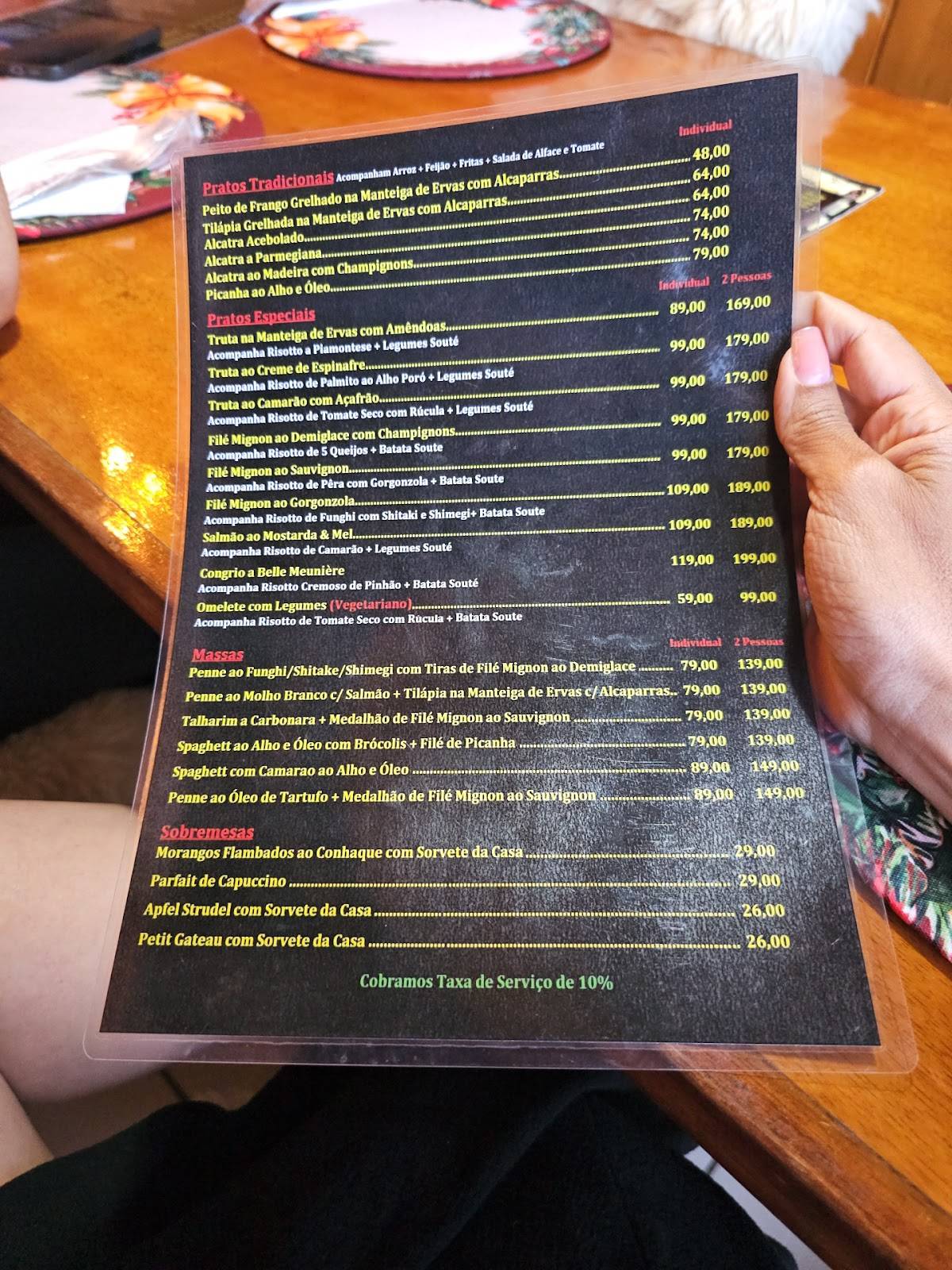 Restaurante Pimenta Rosa cardápio