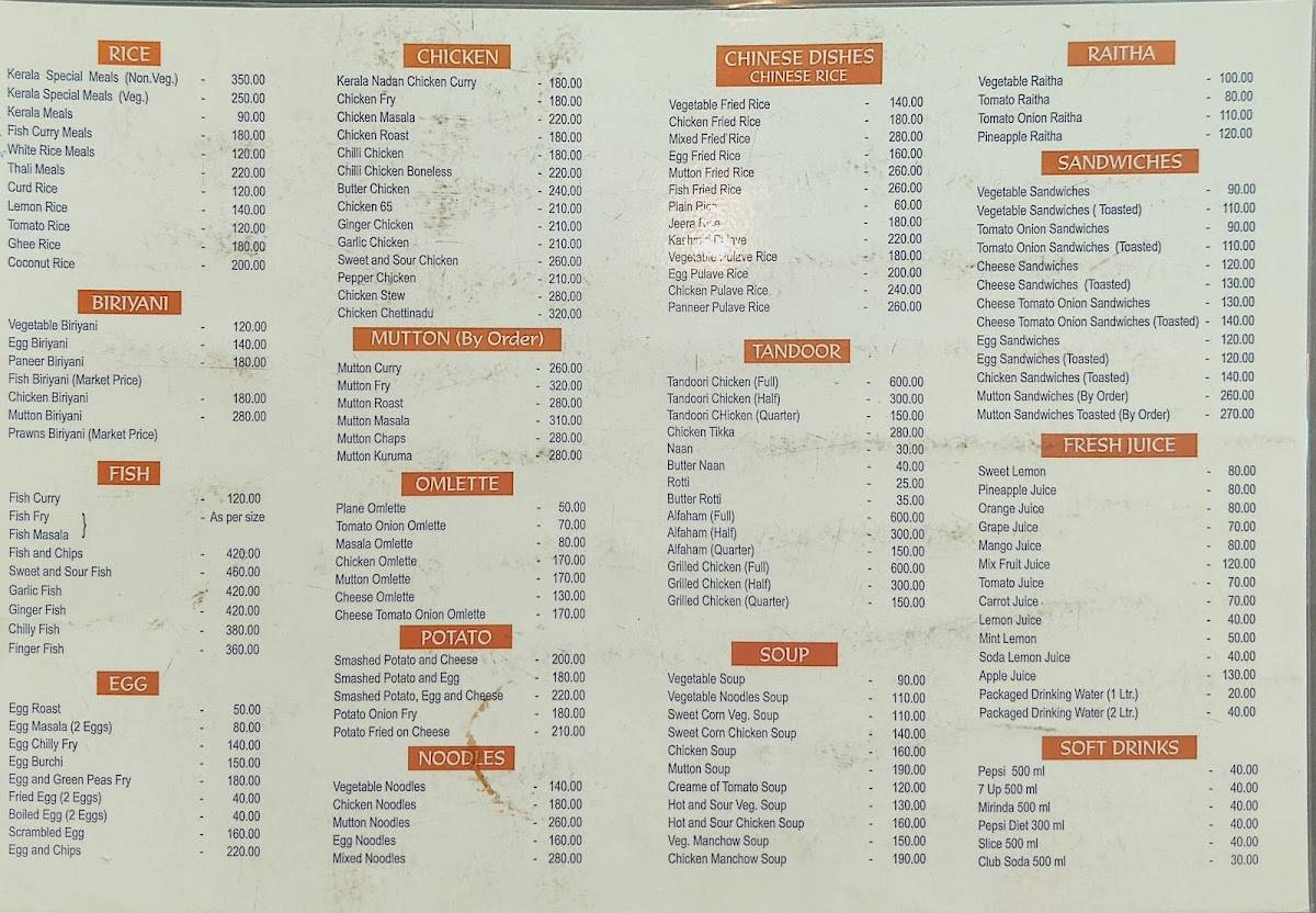 VAGAMON CAFE menu