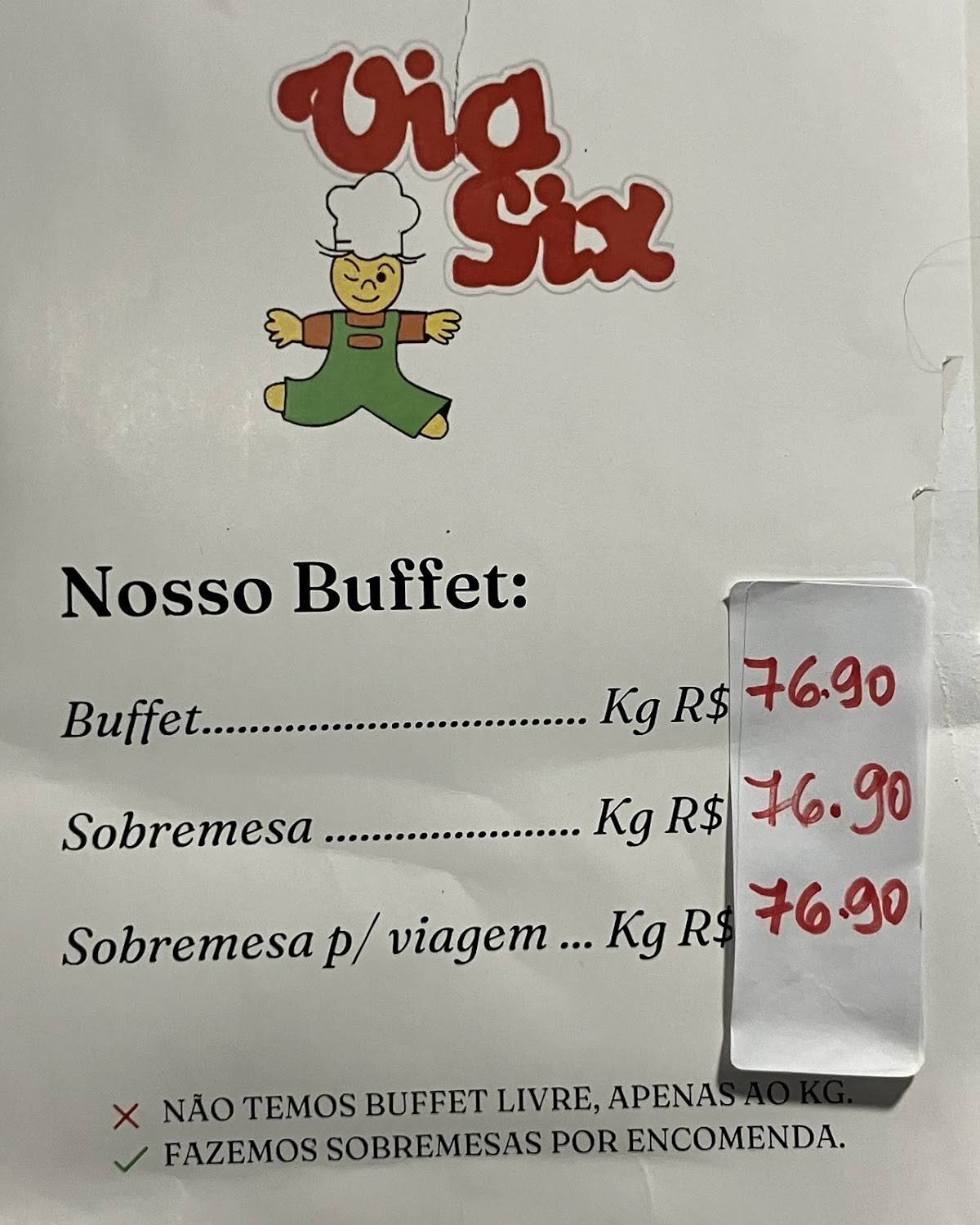 VIA SIX - Restaurante e Mercado cardápio