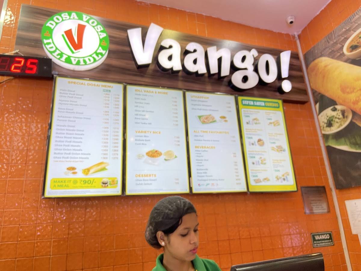Vaango , DLF Mall Of India - Top South India Restaurant in Noida menu