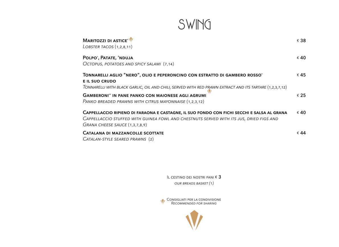 Menu di Valentyne Restaurant & Club 