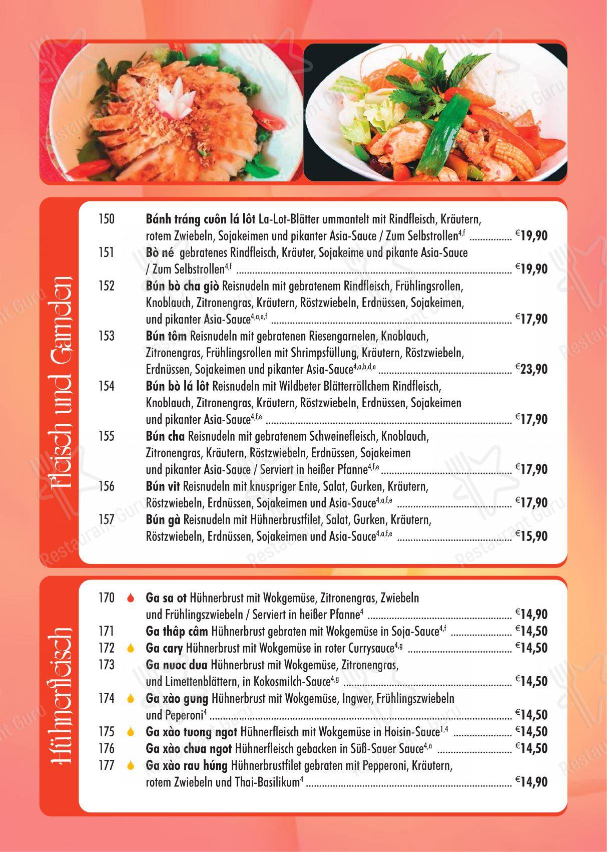 Menu pour VanDo dans Erding