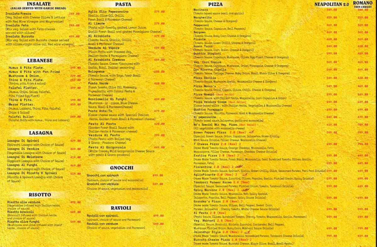 ND’s MANGO Restaurant - Vapi menu