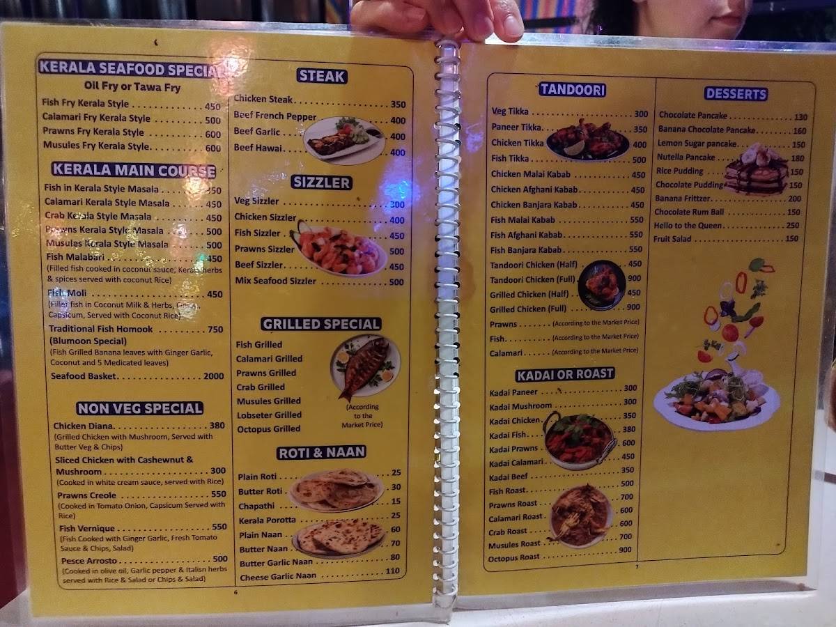 Blue Moon Cafe menu