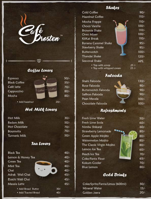 Cafe Brosten menu
