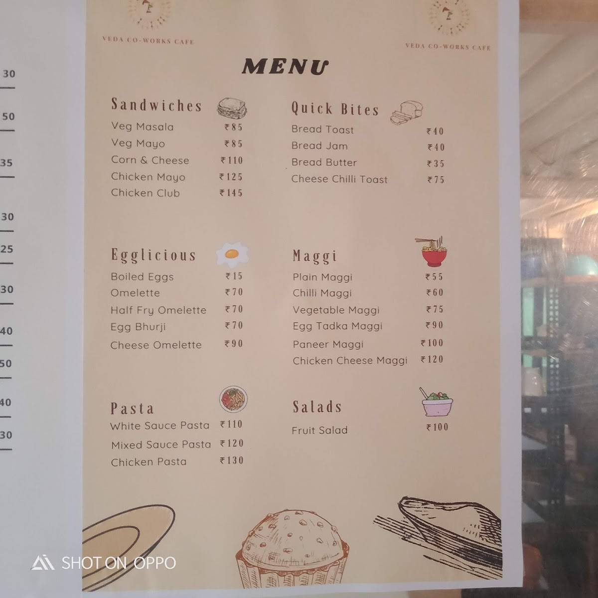 Veda Cafe menu