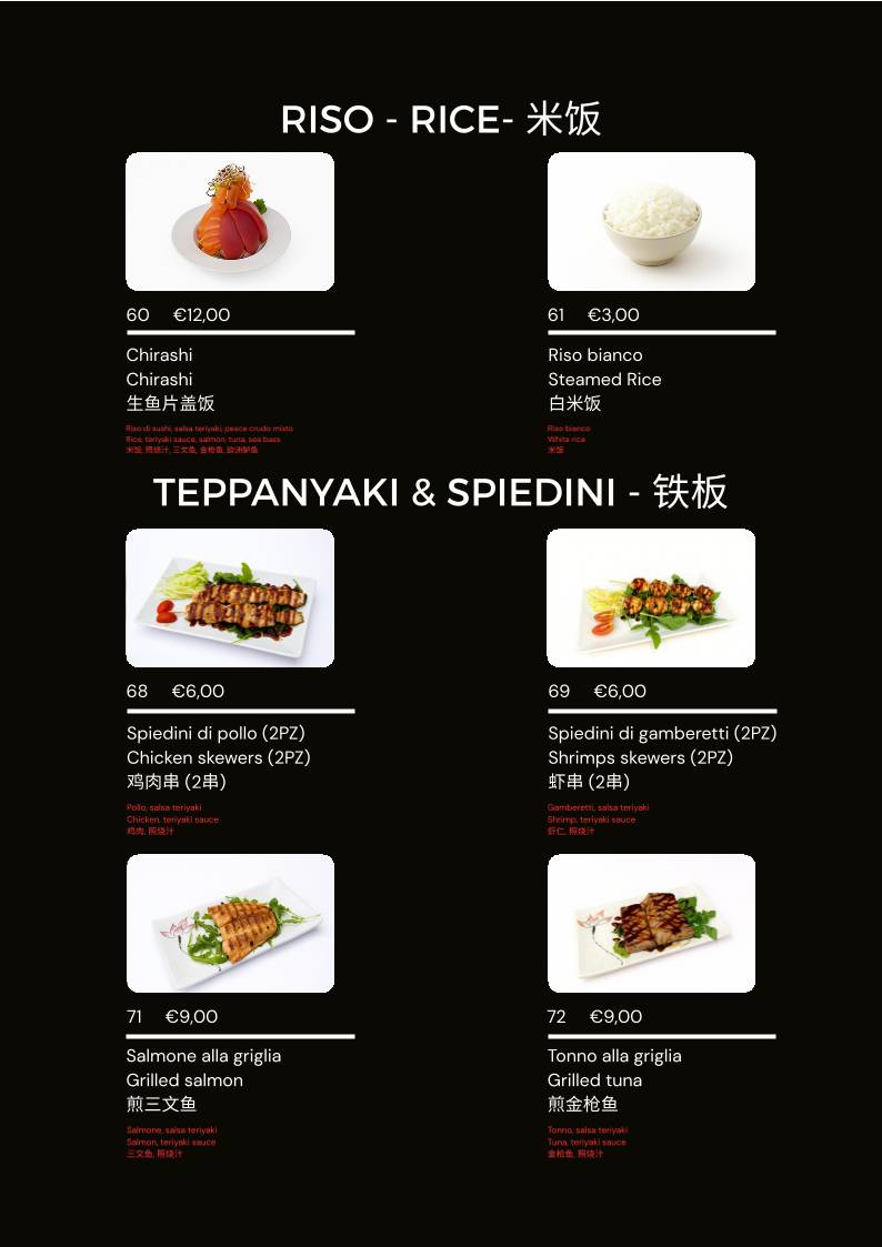 Menu di Ristorante Sushi Venezia Asia - 亞洲飯店 
