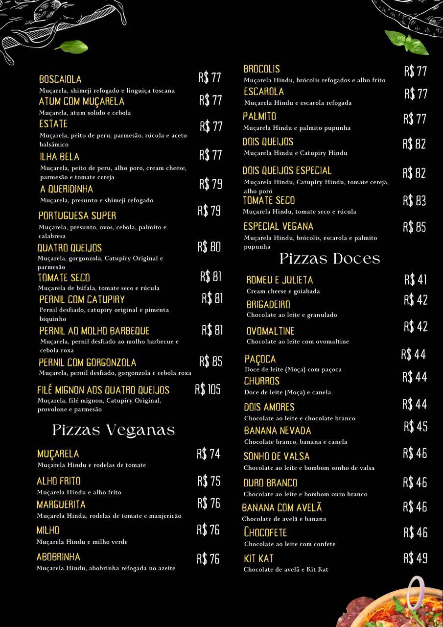 Venturini Pizzaria cardápio