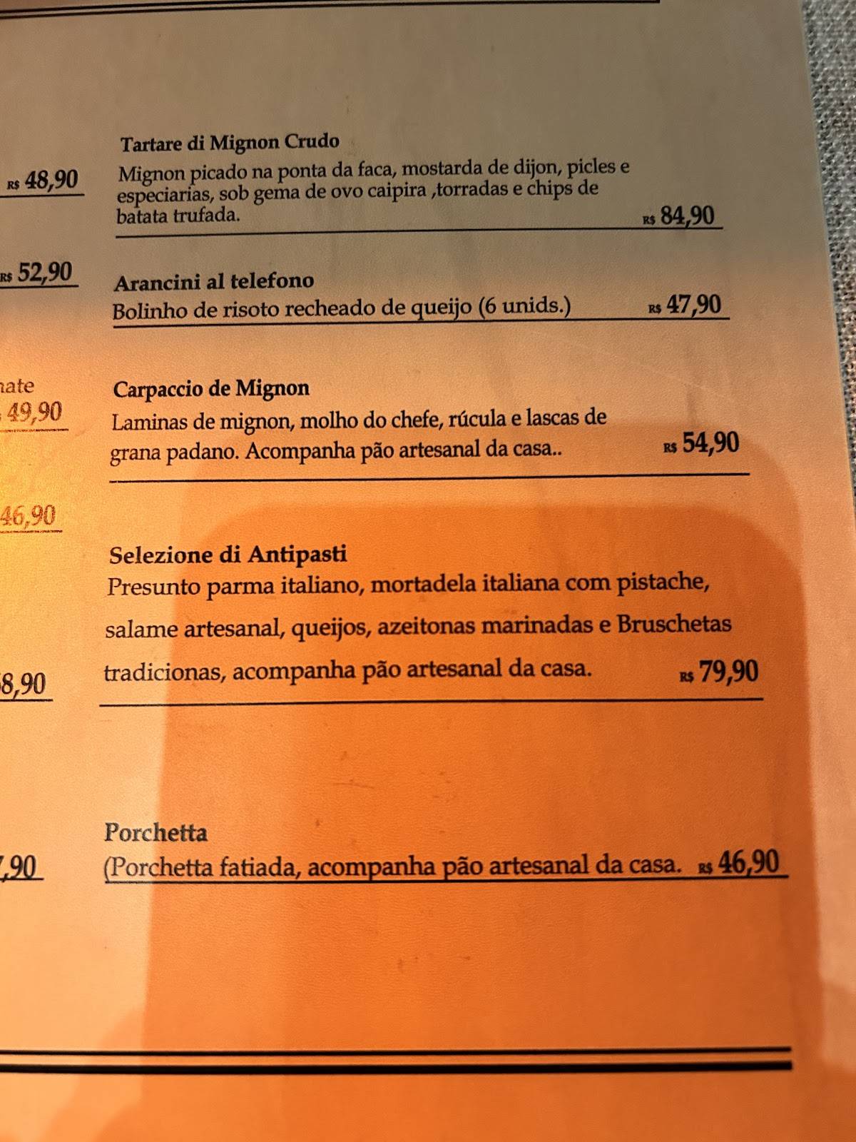 Verace Empório & Panetteria cardápio