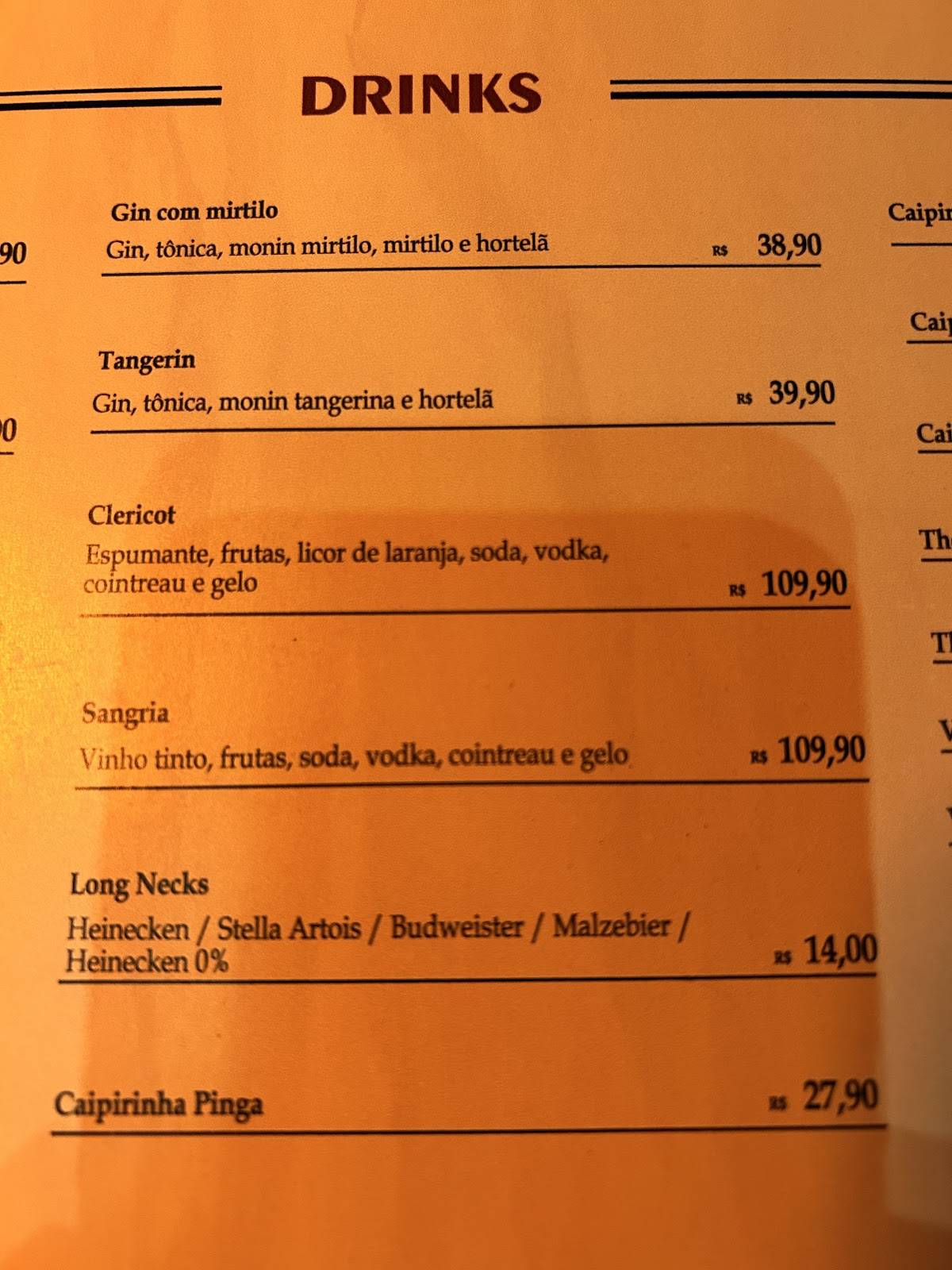 Verace Empório & Panetteria cardápio