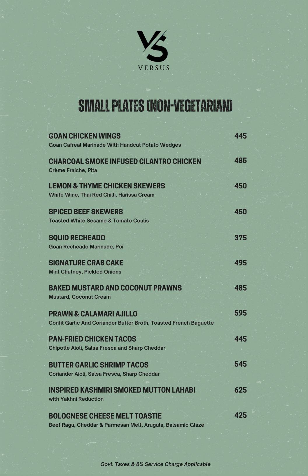 Versus menu