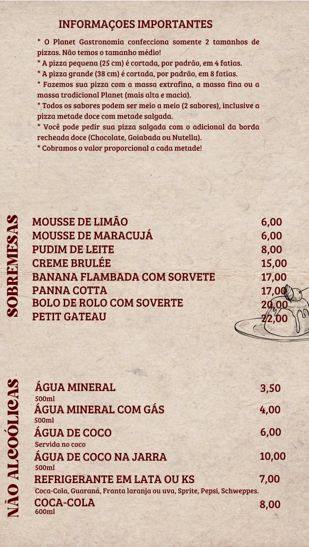 Very Pizzas cardápio