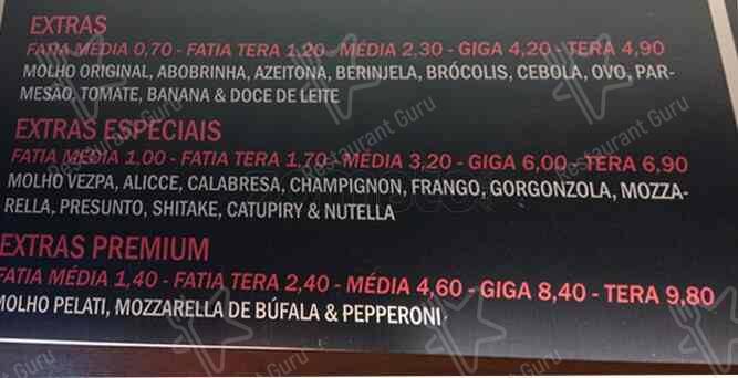 Vezpa Pizzas cardápio