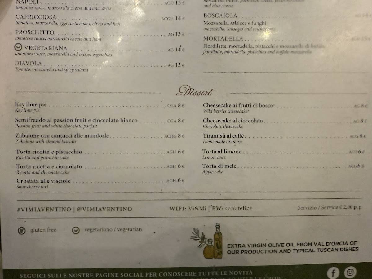 Menu di Vi&Mi Ristorante 