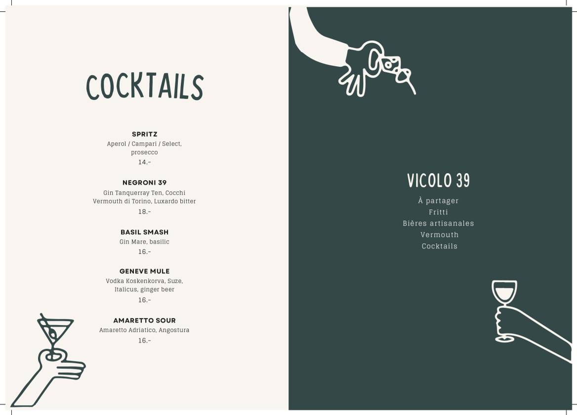 Menu di Vicolo39 