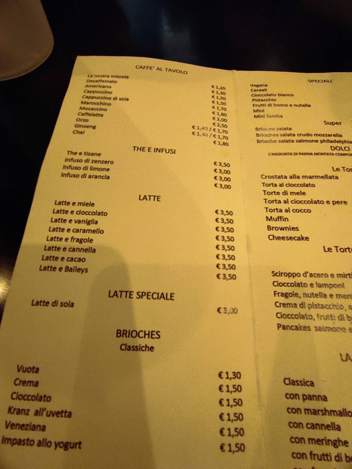 Menu di Victoria - Coffee Lounge Restaurant Shop Pavia 