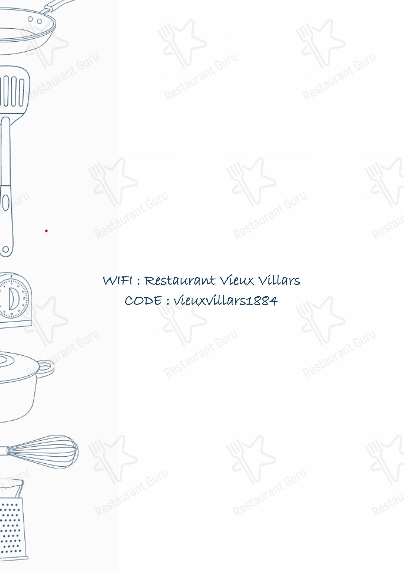 Vieux Villars in Ollon - Menu