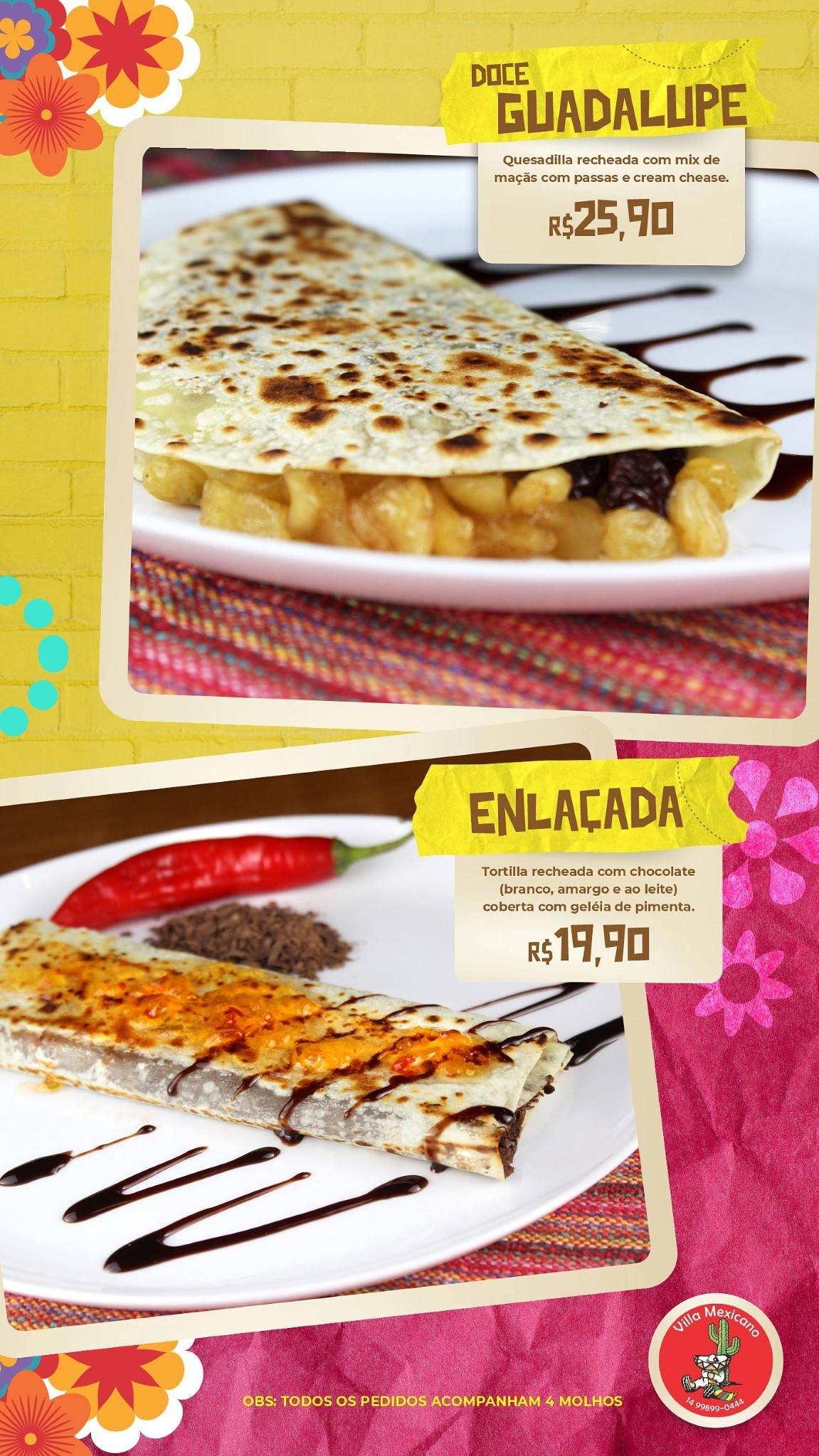 Villa Mexicano - Restaurante de Comida Mexicana - Botucatu cardápio