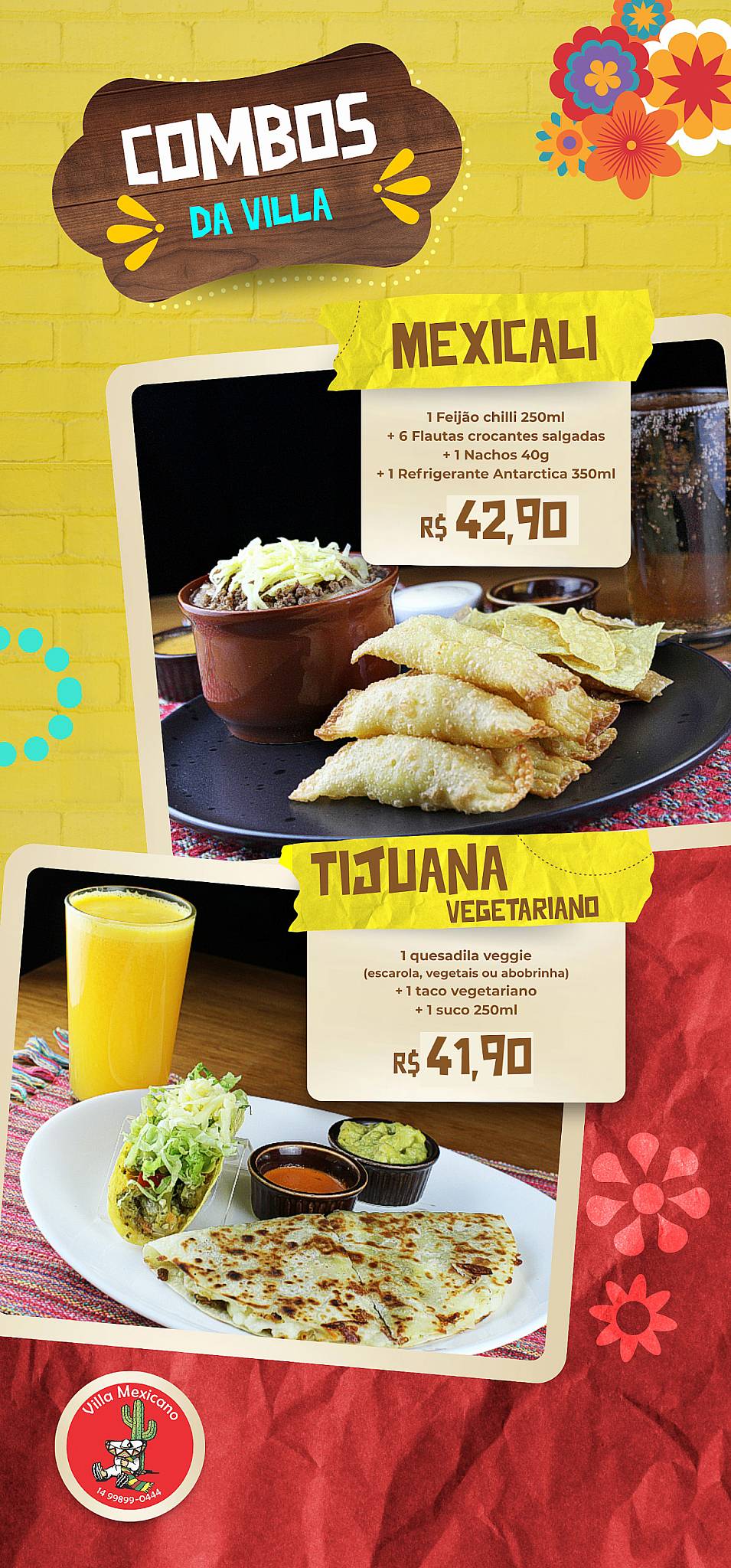 Villa Mexicano - Restaurante de Comida Mexicana - Botucatu cardápio