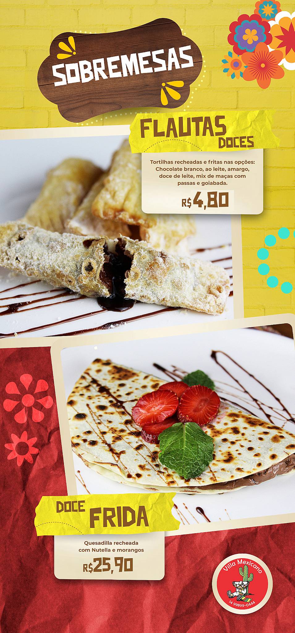 Villa Mexicano - Restaurante de Comida Mexicana - Botucatu cardápio