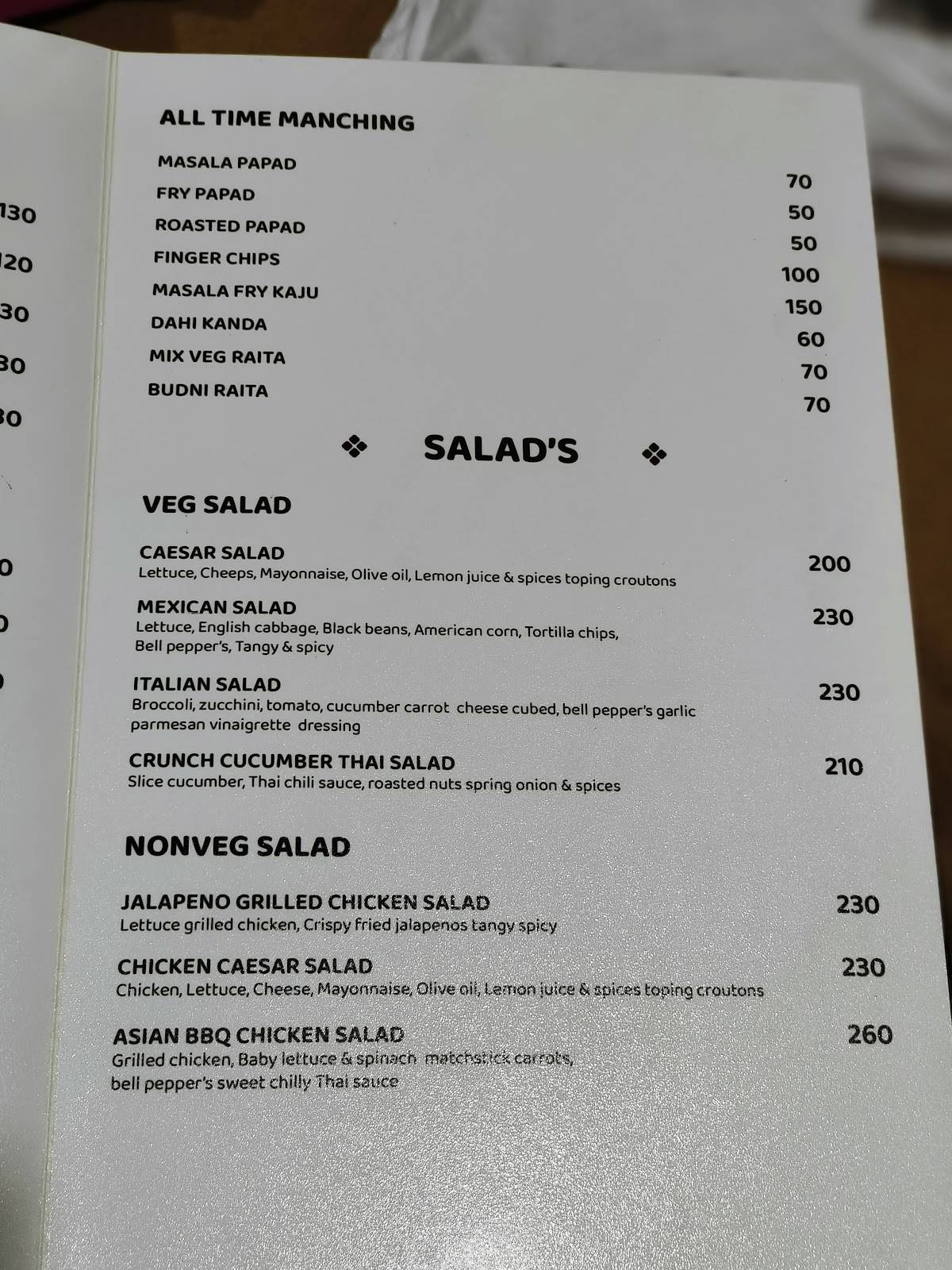 Vitorio Lounge Bar & Resto menu