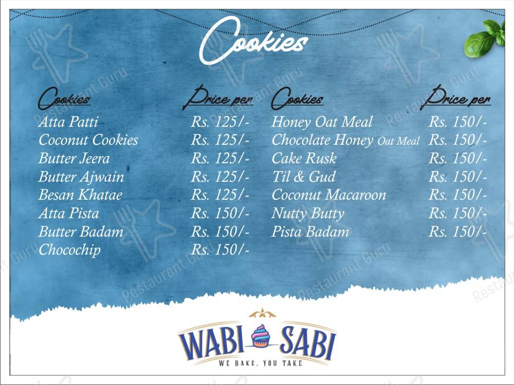 Wabi Sabi menu