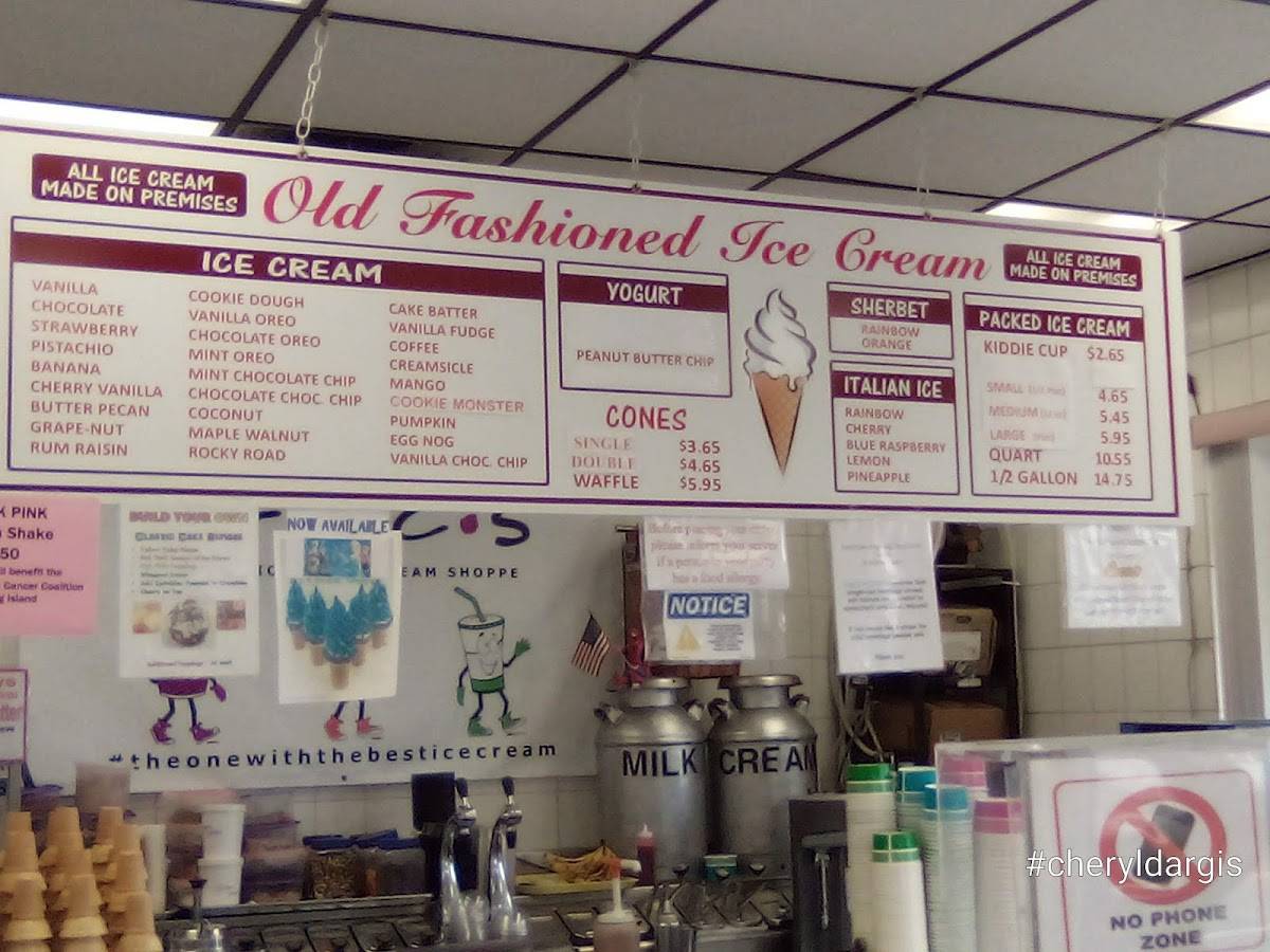 Menu at Old Fashioned Ice Cream, West Babylon