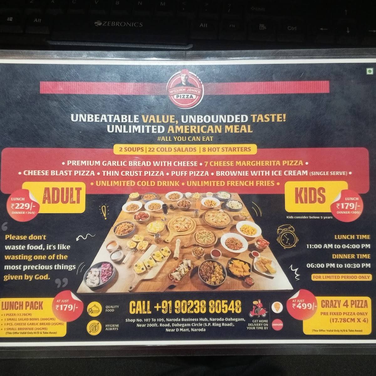 William John's Pizza (Naroda) menu