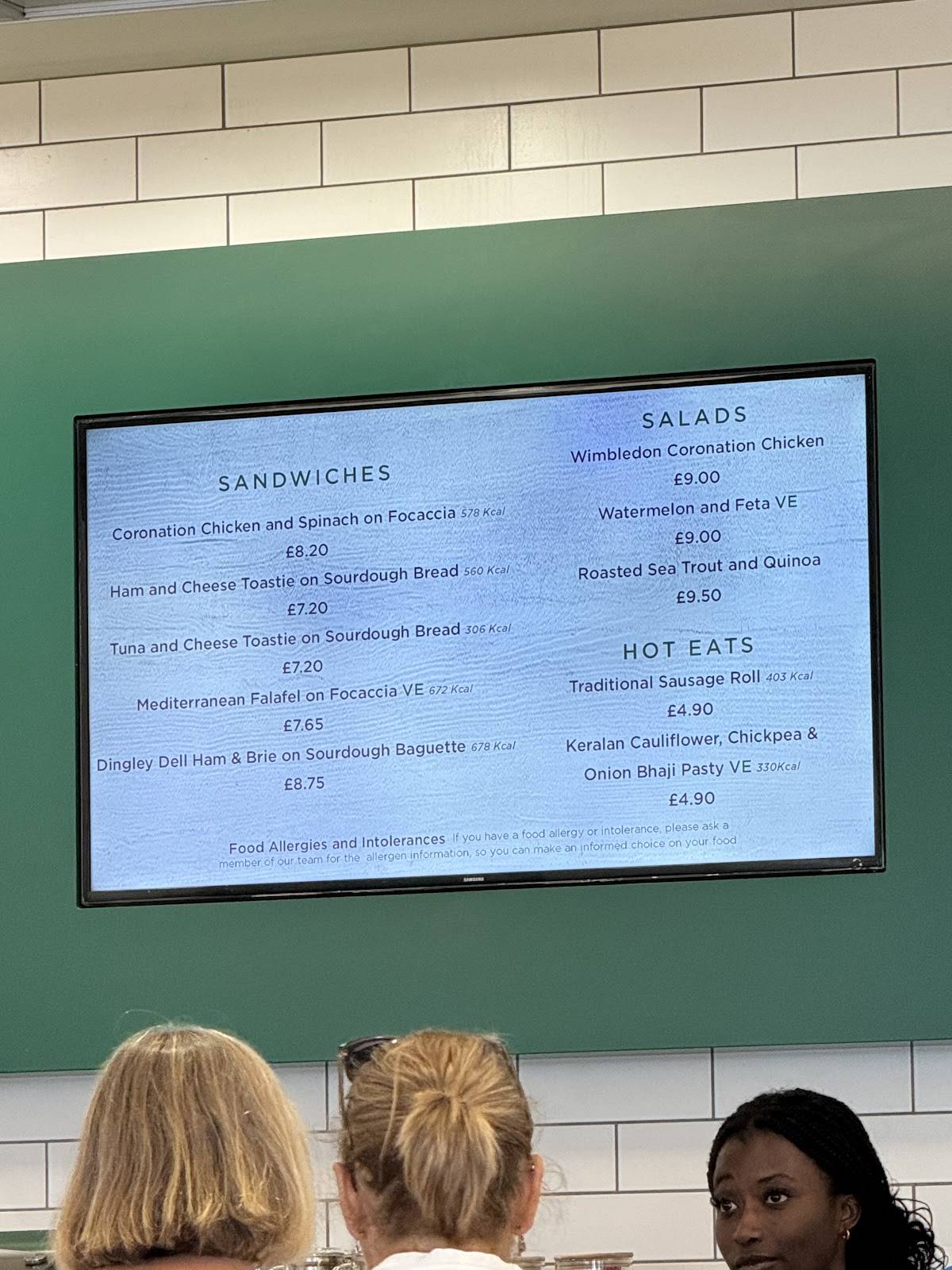 Menu at Wingfield Cafe, London