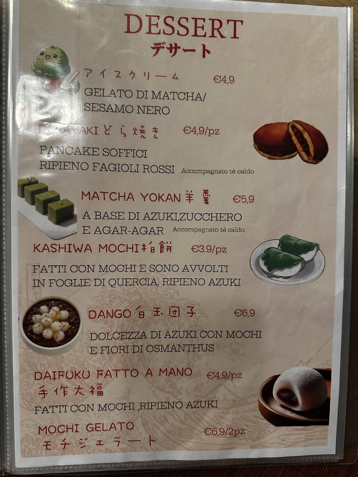 Menu di YAMAMOTO - Torino 