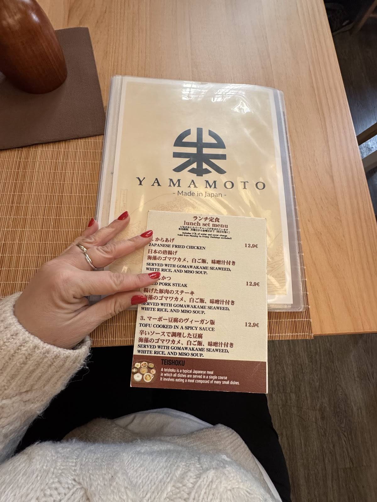 Menu di YAMAMOTO - Torino 