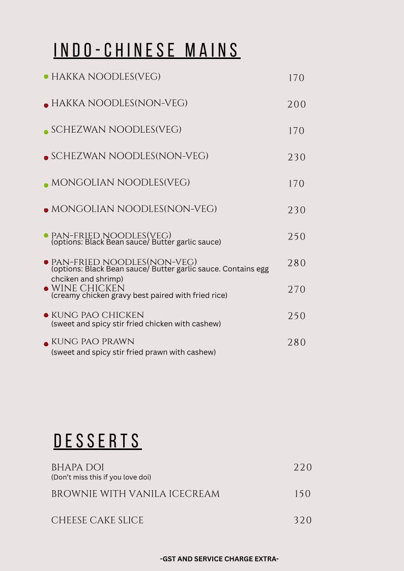 YOLO Lounge - Go Green (Bar Cum Restaurant) menu