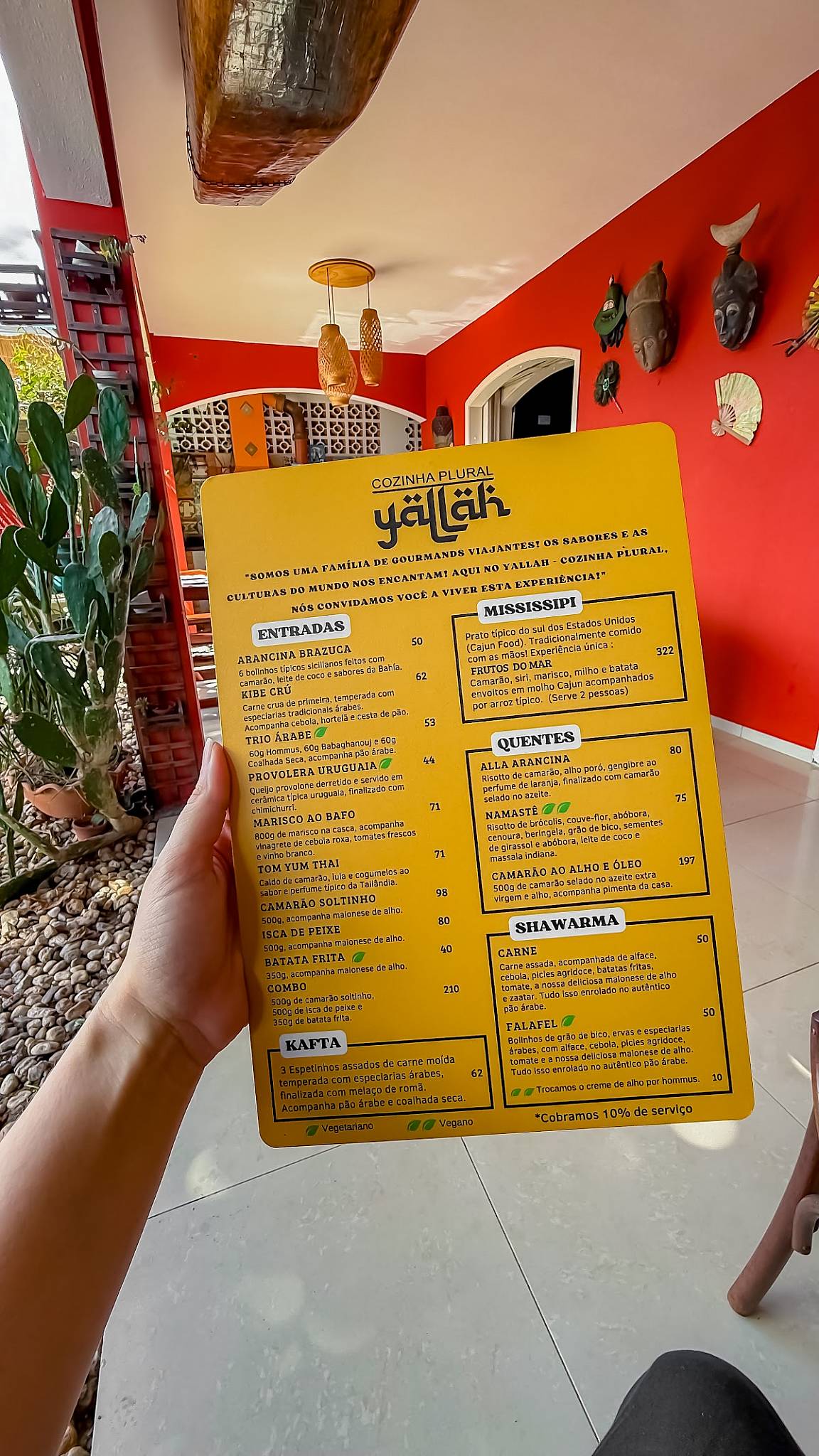 Yallah - Cozinha Plural cardápio
