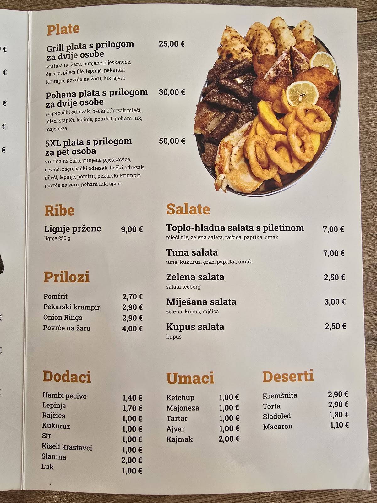 Menu di Yeti 
