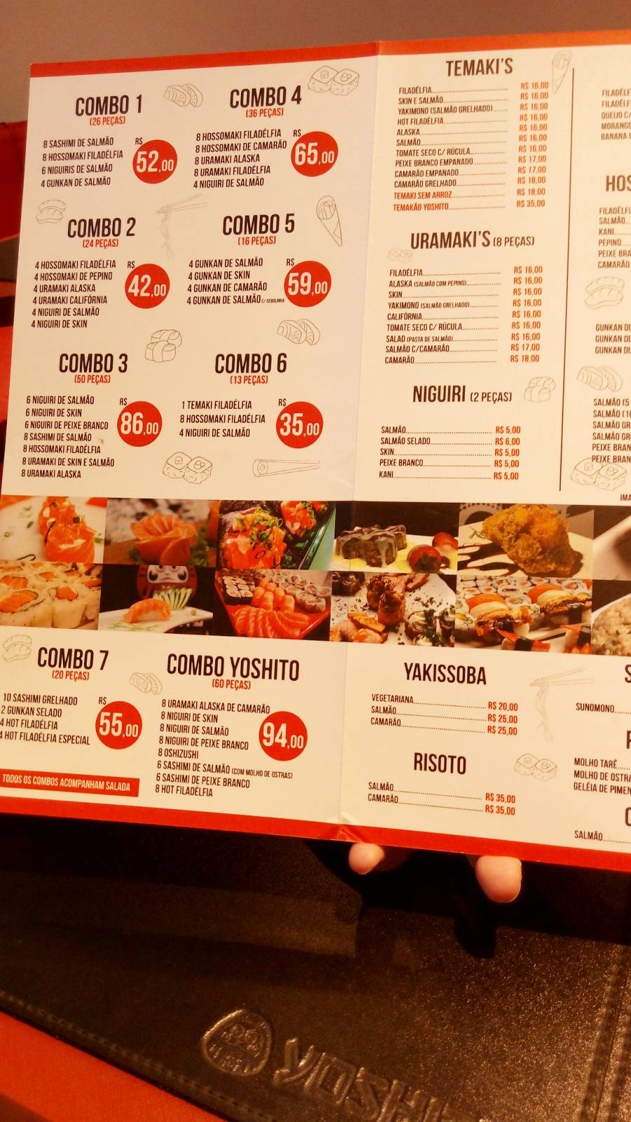 Yoshito Sushi Esteio cardápio