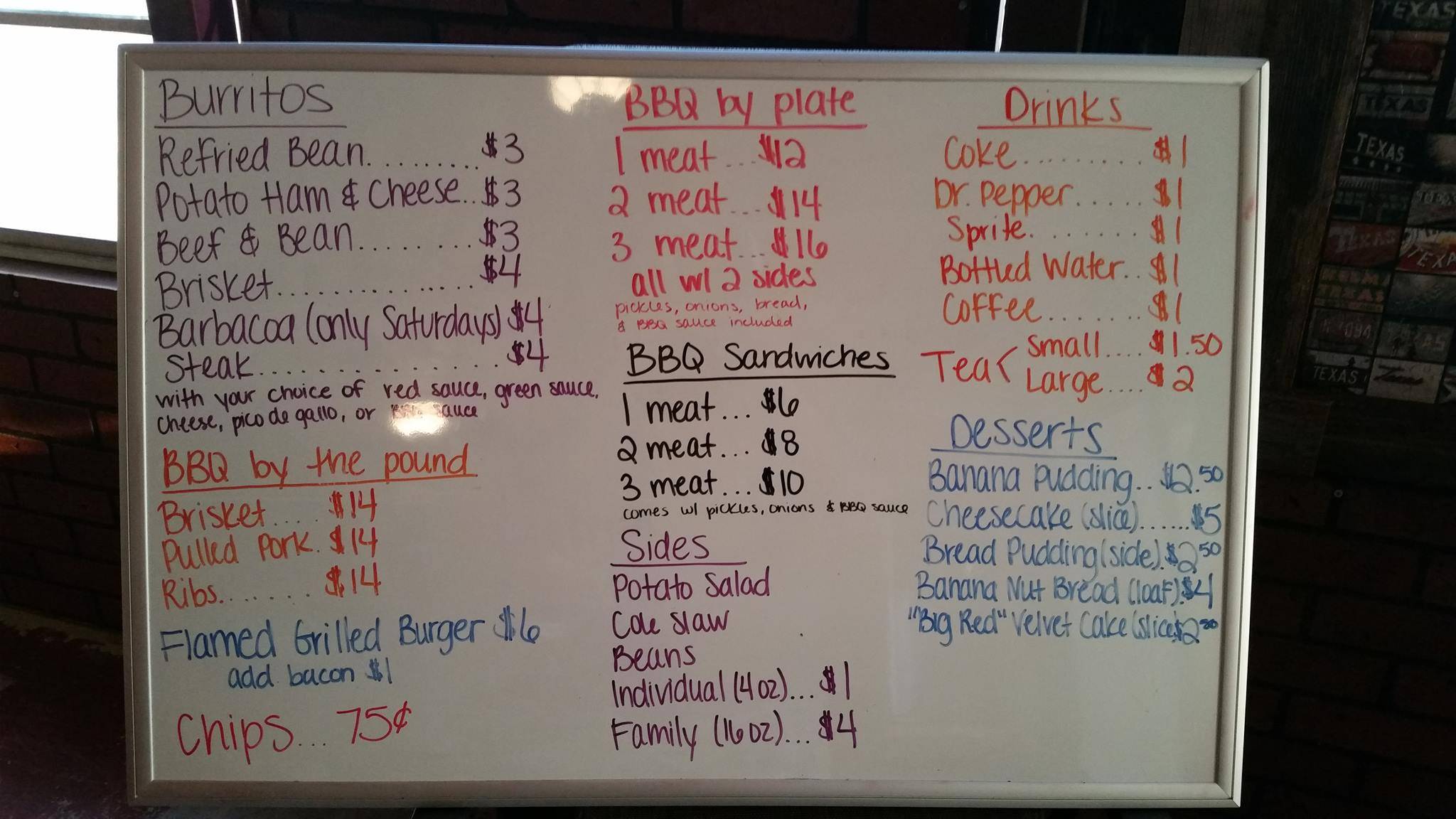Menu at Youngs BBQ&More, Lampasas