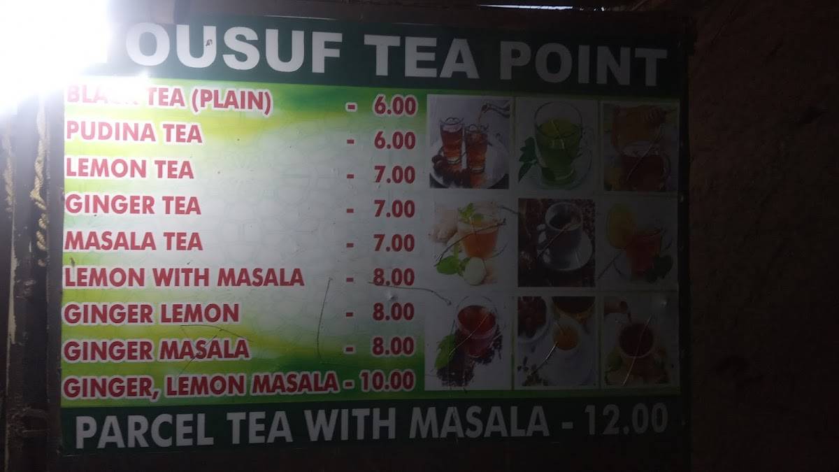 Yousuf Bhai Tea Point menu
